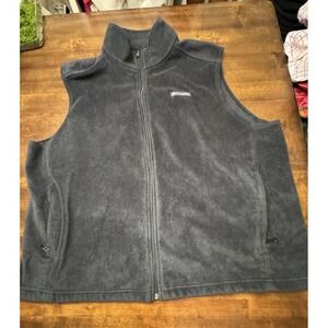 Columbia Steens Mountain Fleece Vest Mens 4XL Dark Gray Full Zip Pocket Outdoor